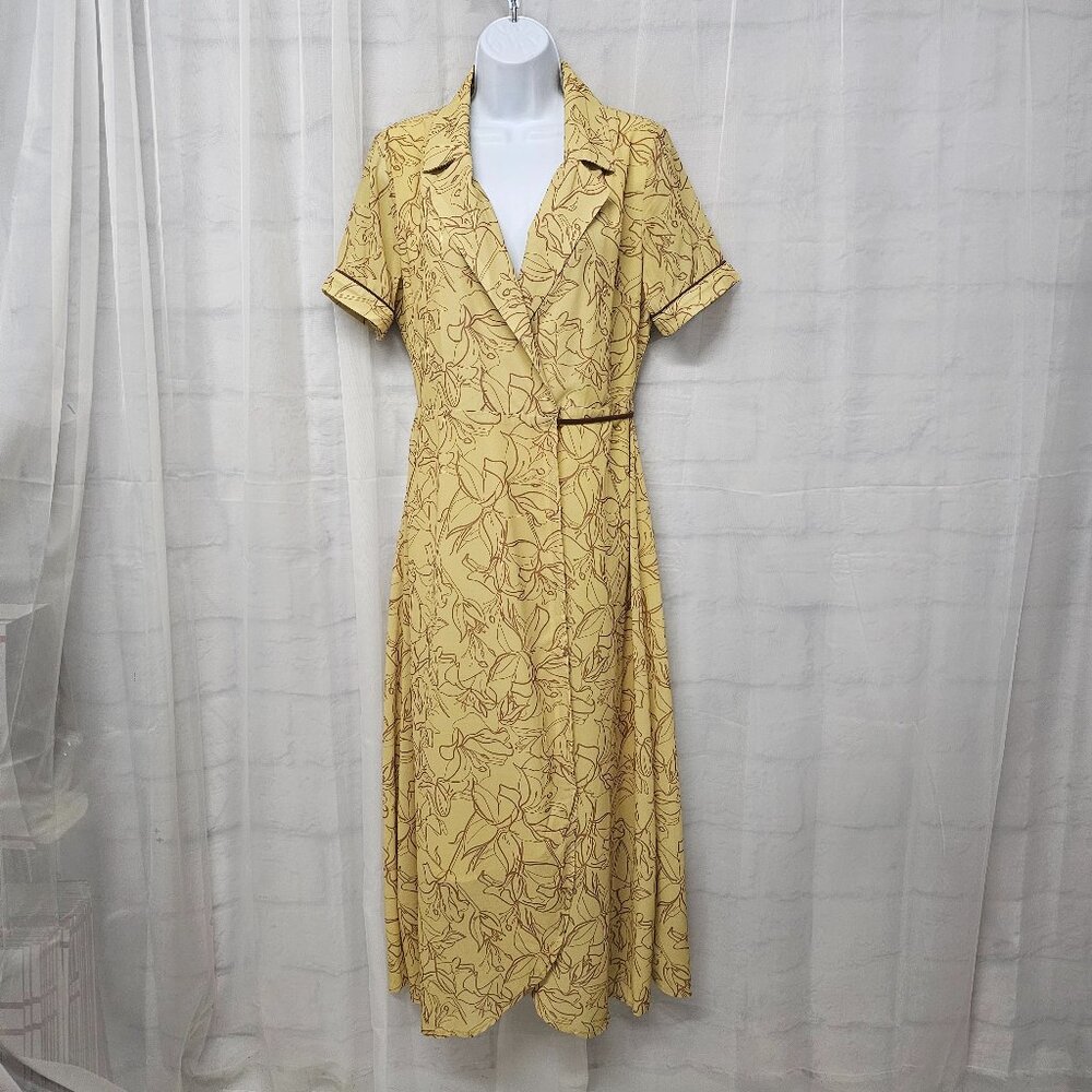 Honey Punch Dress Yellow Maxi Wrap Boho Cottage M - Picture 1 of 9